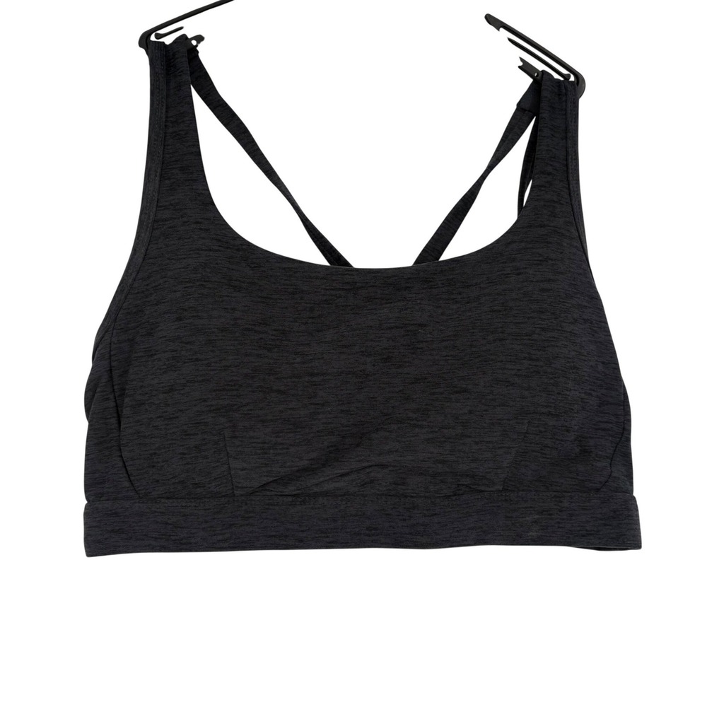 Athletic Works ButterCore Sports Bra Women XL Black Soot Strappy Twist Back NEW